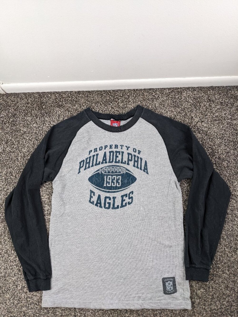 Vintage Philadelphia Eagles Shirt Reebok Gridiron Classic Raglan Mens Small Y2K